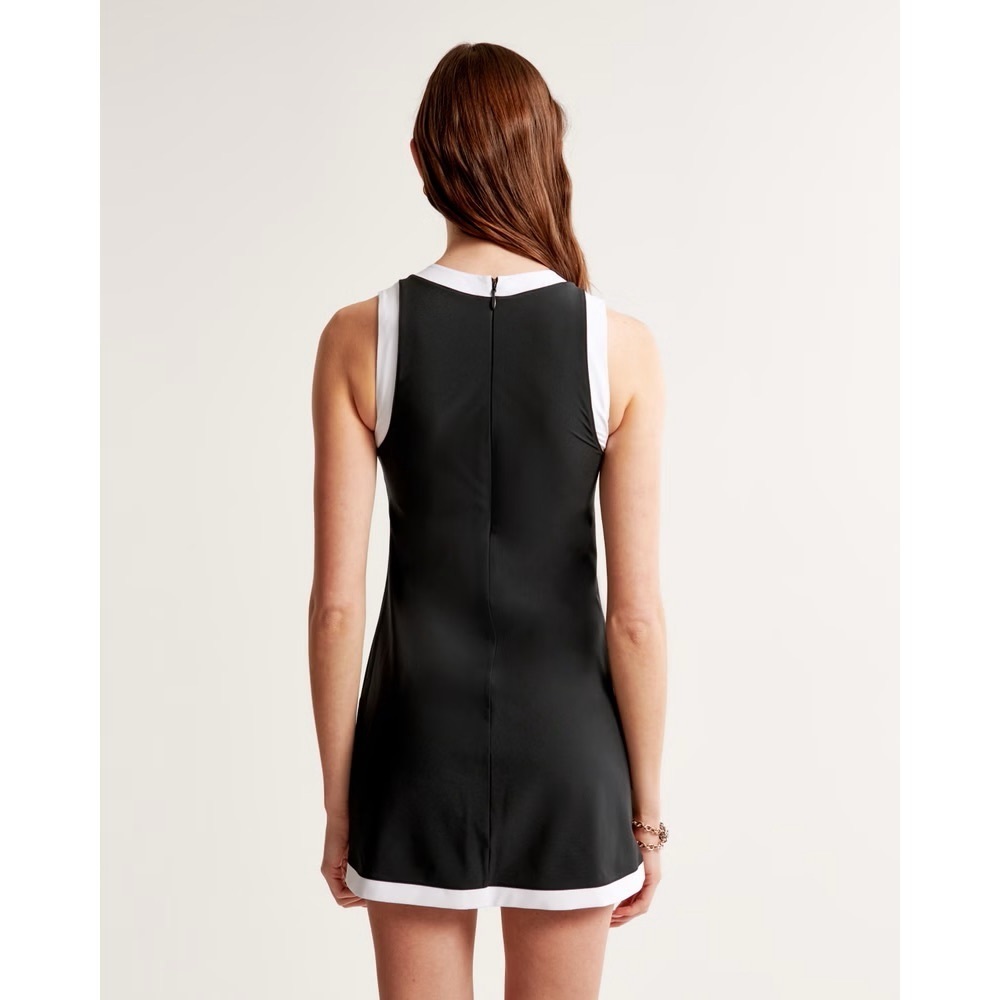 Abercrombie & Fitch High Neck Traveler Mini Dress Tennis Shorts Navy XS Petite - Picture 8 of 9